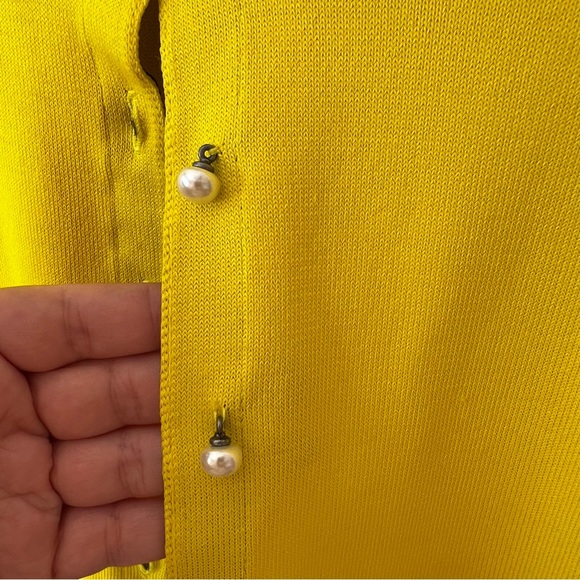 Rag & Bone Women’s Yellow Cardigan Faux Pearl Buttons Sweater Size Medium - Picture 10 of 14